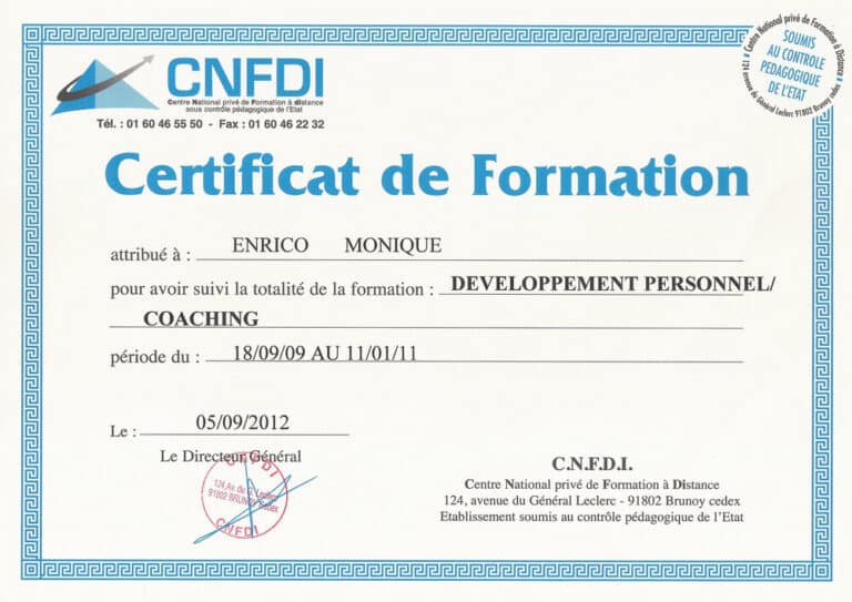 Monique Enrico - certification_dev perso-coaching