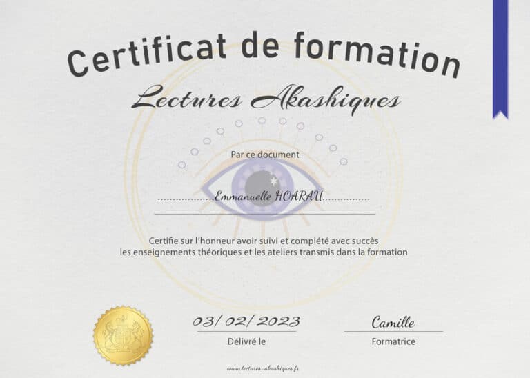 certificat Lectures Alashiques - Hoarau Emmanuelle