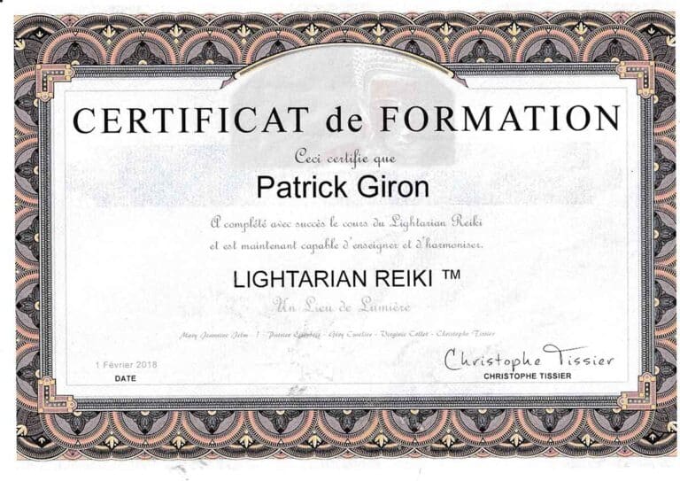 Patrick Giron Certif 22