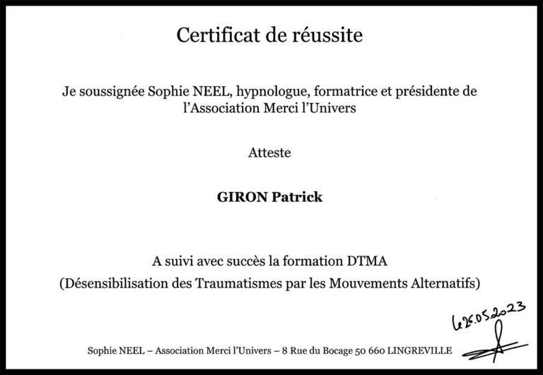 Patrick Giron Certif 28